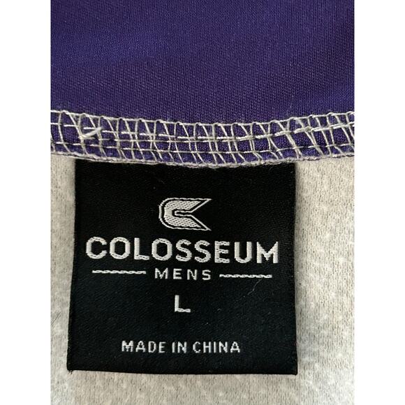 TCU Horned Frogs Shirt Men L Gray Purple Colosseum Athletics 1/4 Zip Pullover - Picture 7 of 8